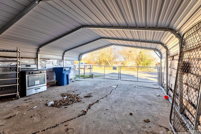 exterior space featuring a carport