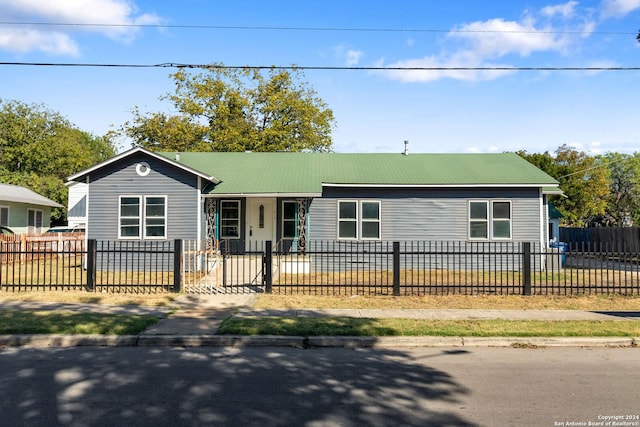 view of single story home