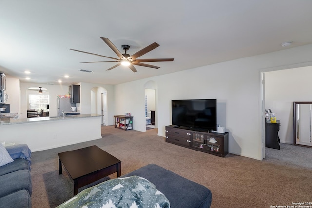 view of carpeted living room