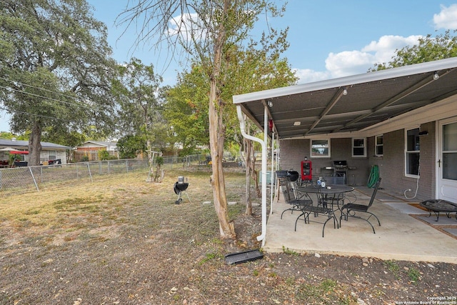 view of yard with a patio area