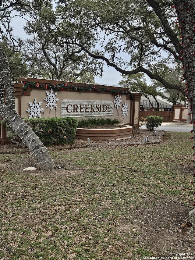 view of community sign