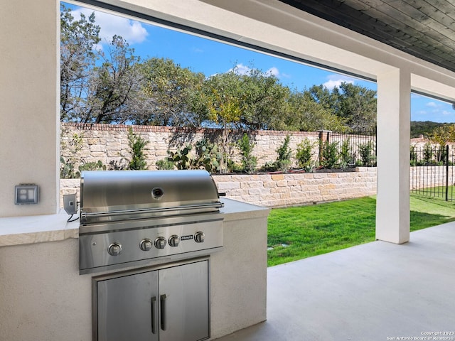 view of patio with grilling area