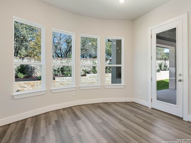 interior space with a healthy amount of sunlight and light hardwood / wood-style floors