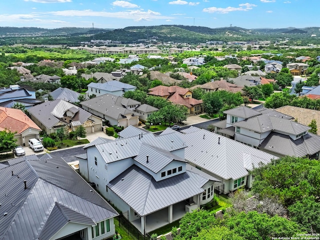 bird's eye view with a mountain view