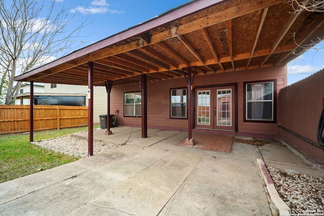 view of patio featuring central AC