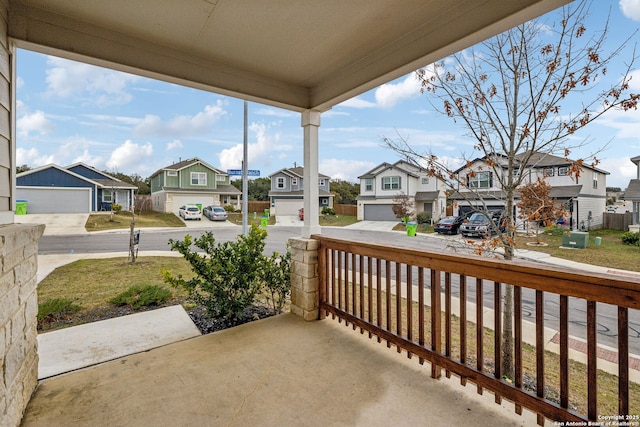 balcony featuring a porch