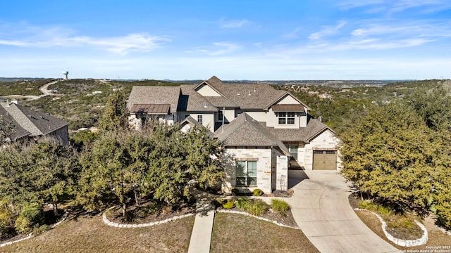 view of front of house with a garage