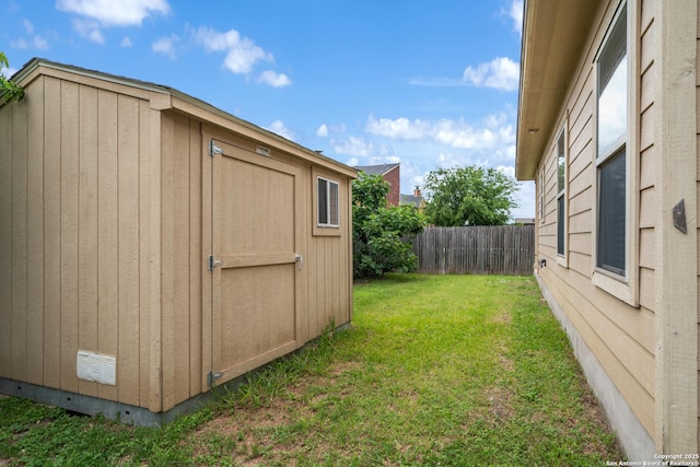9319 Longmire Trce, San Antonio, TX 78245 - view of yard featuring an outbuilding and a shed
