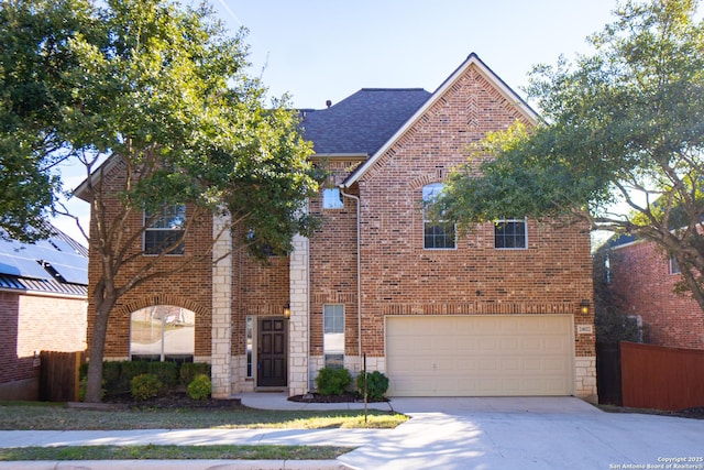 front of property with a garage