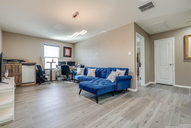 living room featuring light hardwood / wood-style flooring