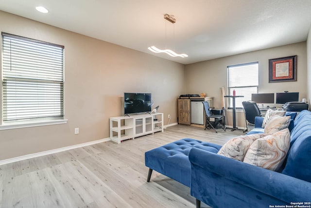 living room featuring hardwood / wood-style flooring