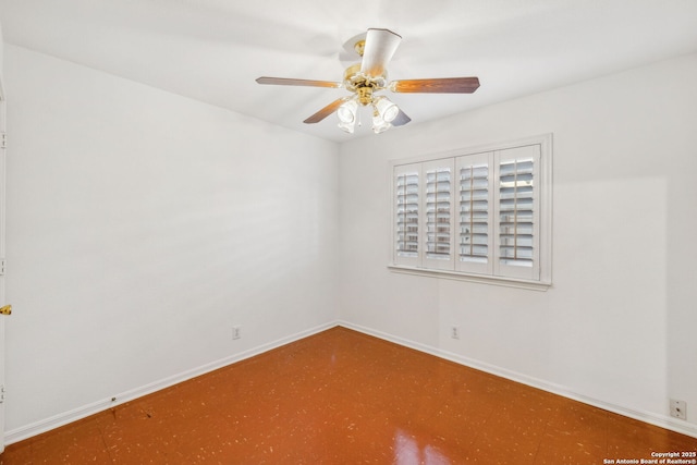 spare room featuring ceiling fan