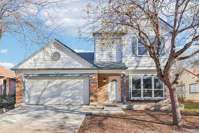 view of front of home with a garage