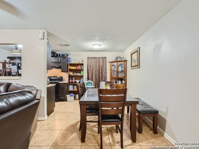 view of tiled dining area