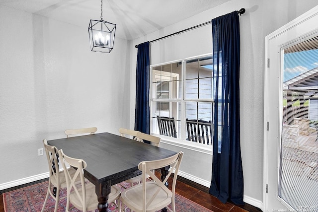 dining room with an inviting chandelier