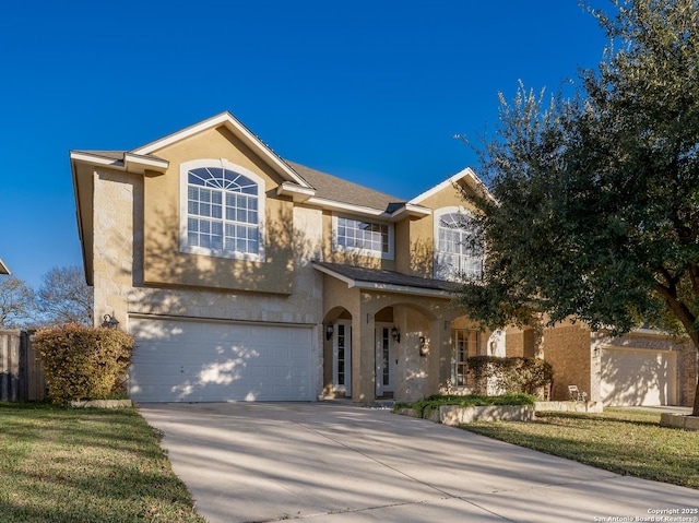 view of front of home with a garage