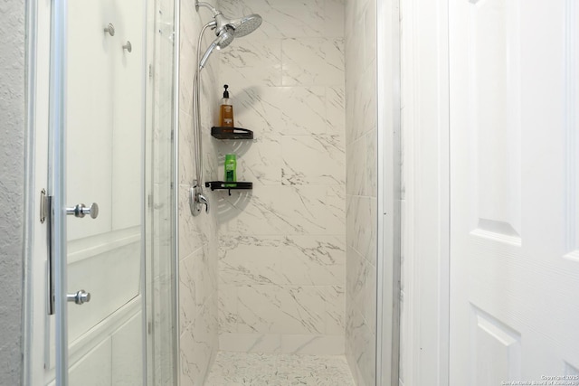 bathroom featuring walk in shower