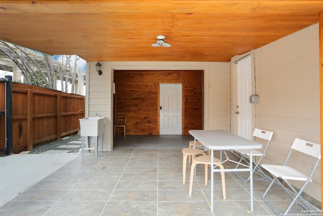 view of patio / terrace with sink