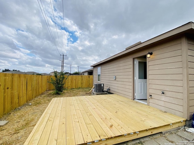 deck with central air condition unit