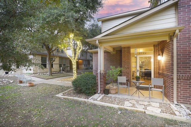 exterior space featuring covered porch