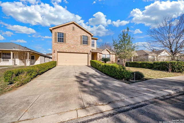 front of property with a garage