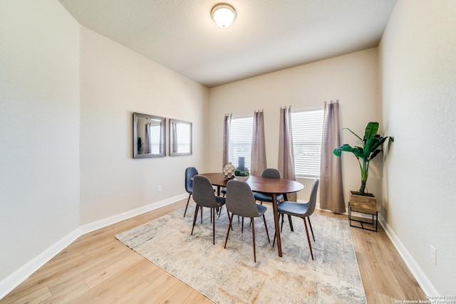 dining space featuring light hardwood / wood-style floors