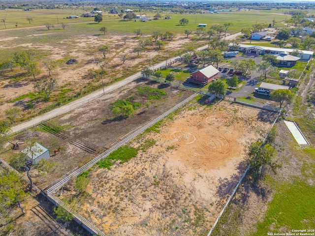 bird's eye view with a rural view