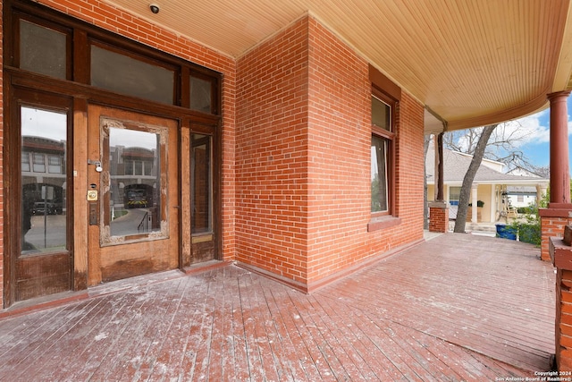 view of patio with a porch