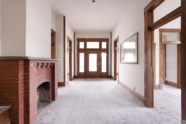 interior space with light hardwood / wood-style flooring