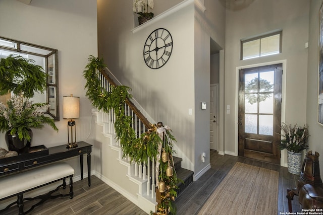 foyer with a high ceiling