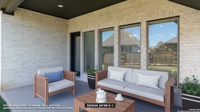 view of patio / terrace featuring an outdoor living space