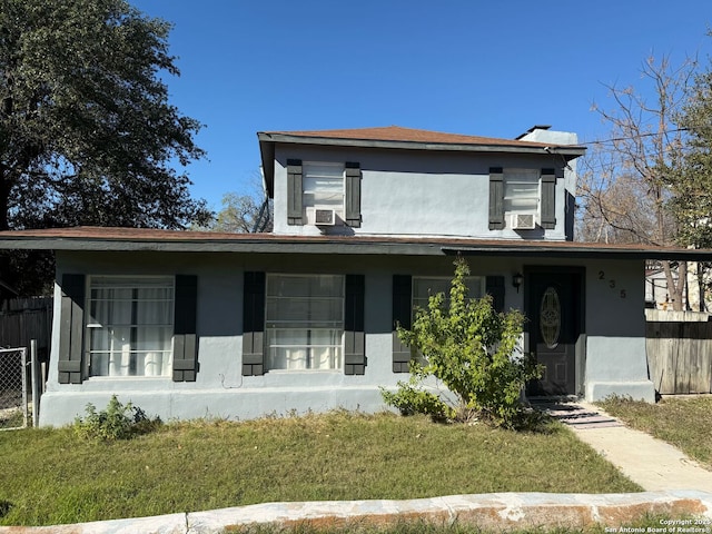 view of front facade with a front lawn