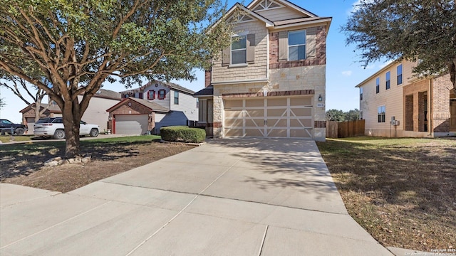 view of front of house with a garage