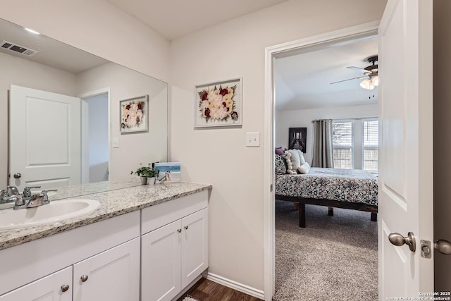 2917 Brogan Crk, New Braunfels, TX 78130 - bathroom with ceiling fan and vanity