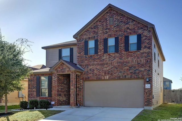 view of property with a garage