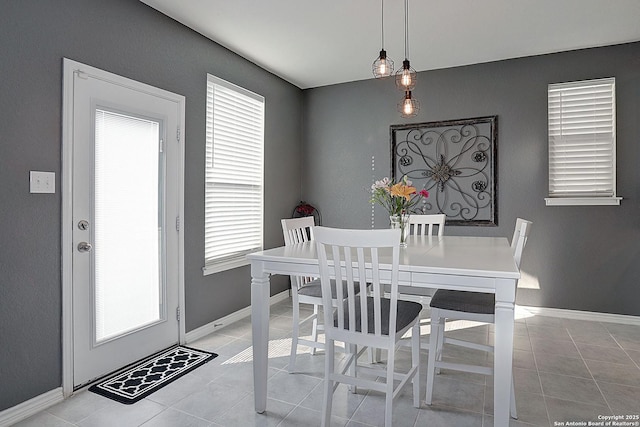 view of tiled dining area