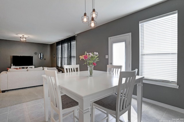 view of tiled dining room