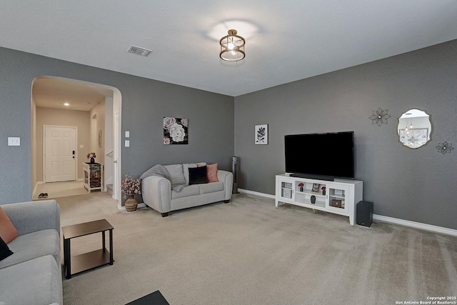 view of carpeted living room