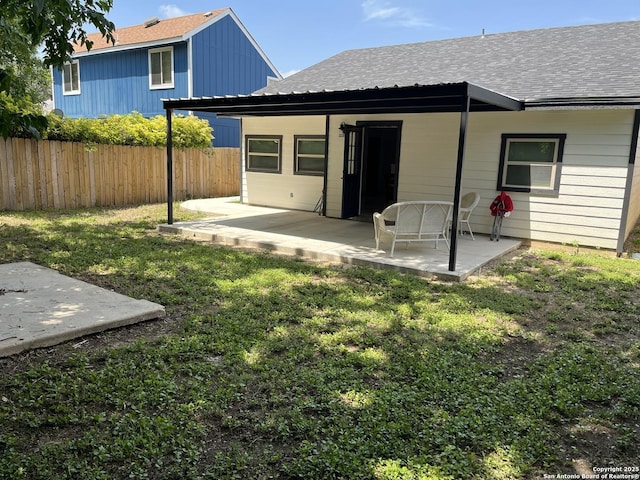 7438 Rimhurst, San Antonio, TX 78250 - rear view of house featuring a patio and a shingled roof