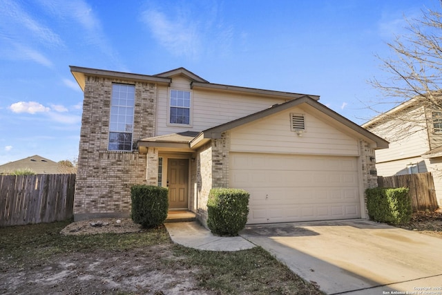 view of front of home with a garage