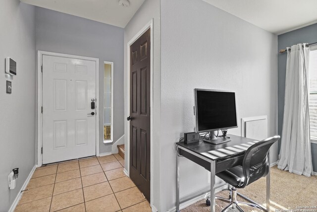 office area featuring light tile patterned floors