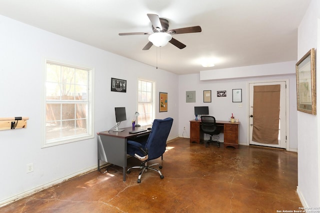951 W Coll St, New Braunfels, TX 78132 - home office with ceiling fan