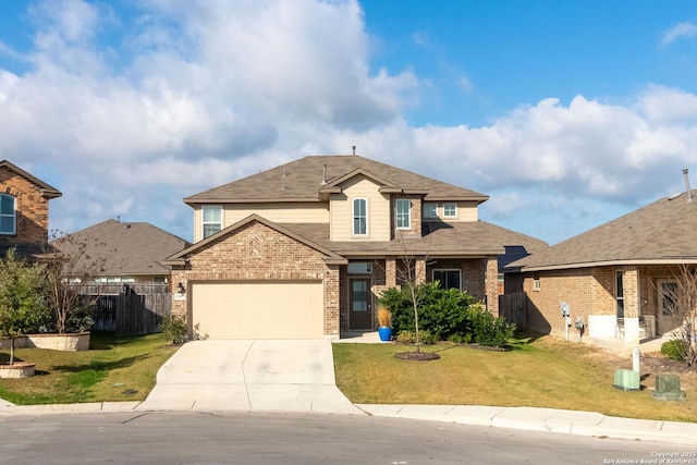 view of front of property with a front lawn