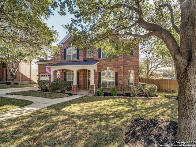 view of front of house featuring a front lawn and a porch