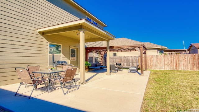 view of patio / terrace with an outdoor hangout area