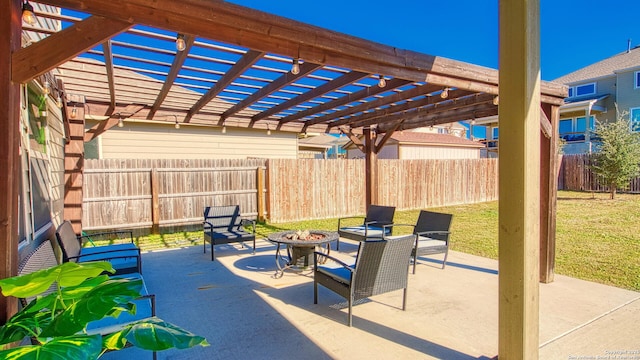 view of patio with a pergola