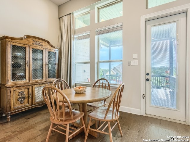 dining room featuring dark hardwood / wood-style floors