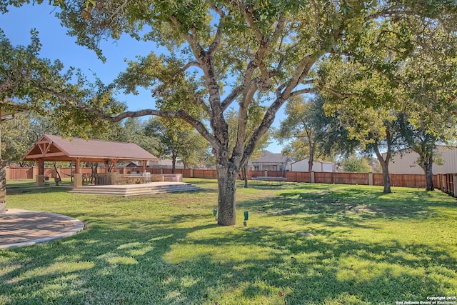 view of yard with a gazebo