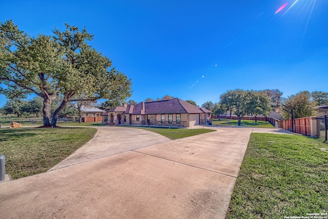 view of front of home with a front yard