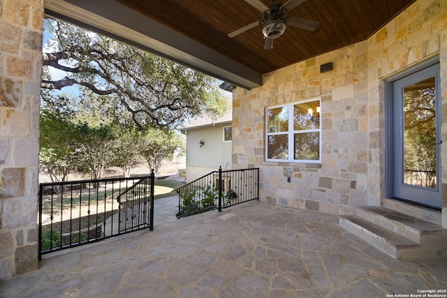 604 Hannahs Run, New Braunfels, TX 78130 - view of patio / terrace with ceiling fan